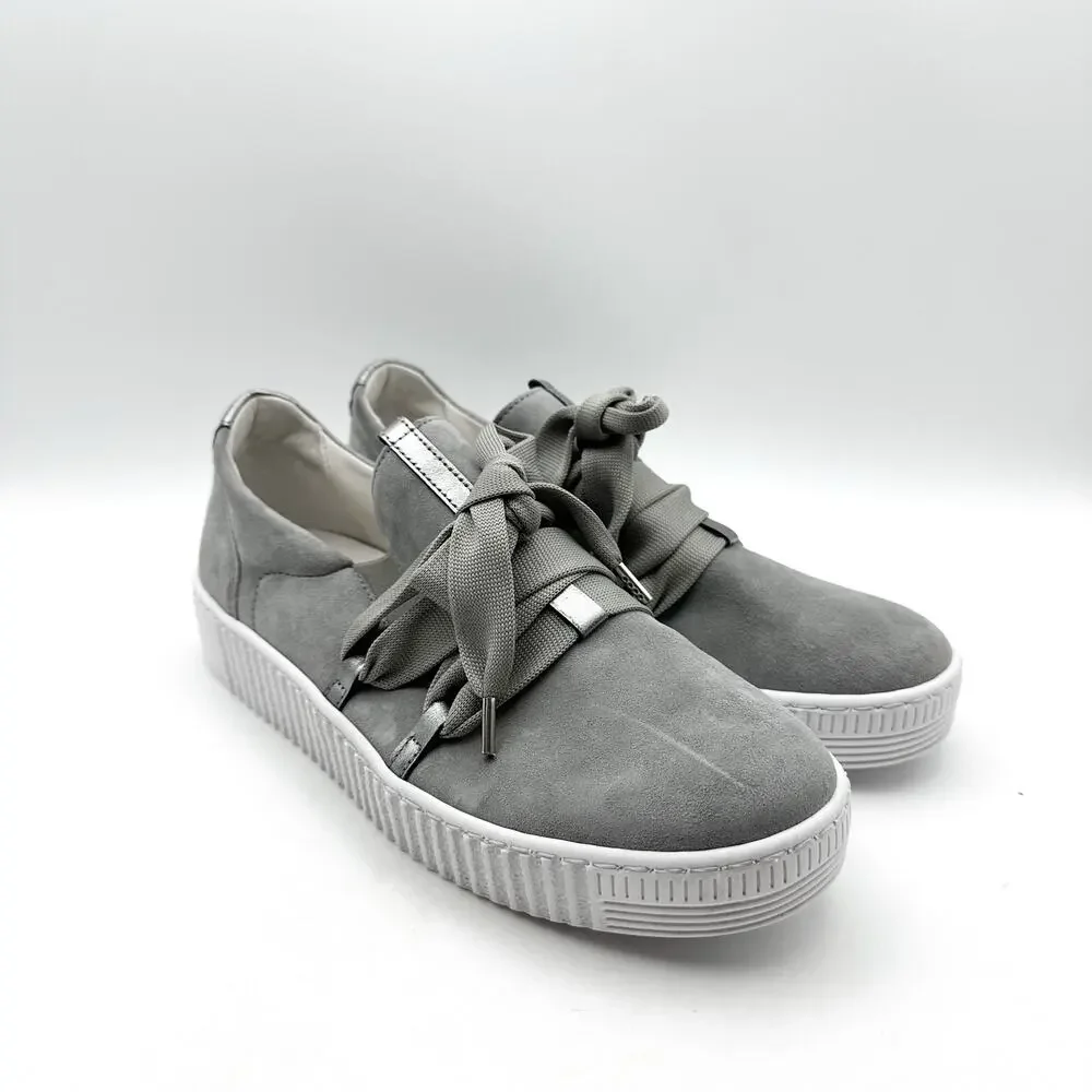 Gabor Womens 73.333.10 Casual Sneakers UK 5.5 US 8 Grey Stone Suede NWOB